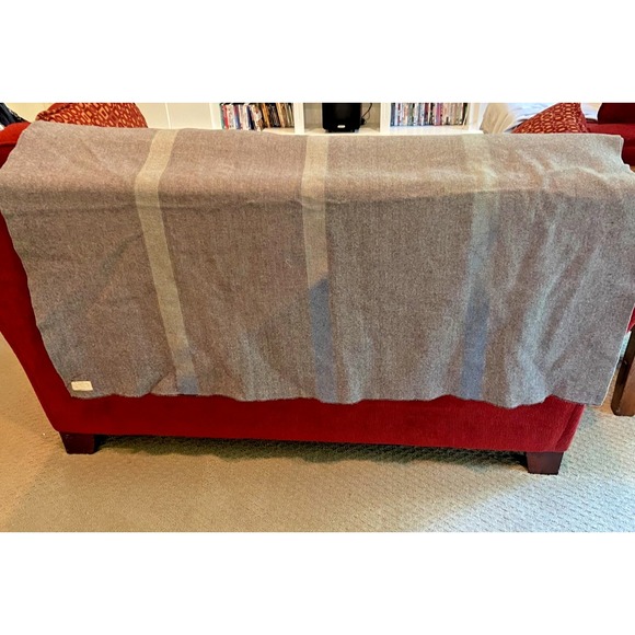 Vintage 1942 WWII Australia‎ Military V5 Wool Stripe Blanket 50